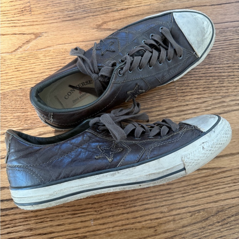 John Varvatos Converse Brown Leather Men's Shoes